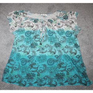 Womens Size S Dress Barn BOHO Top size 14/16 paisly print